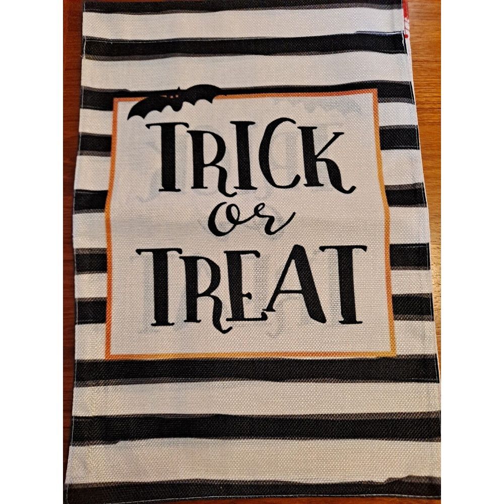 NEW Home & Garden 1pc Double Sided Trick Or Treat Garden Flag 12x18